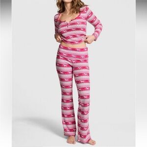 LoveShackFancy X PINK Waffle Knit Pajama Set